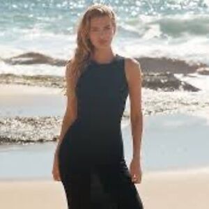 NWT Sunday in Brooklyn from Anthropologie Twist-Front Maxi Dress in Black size M